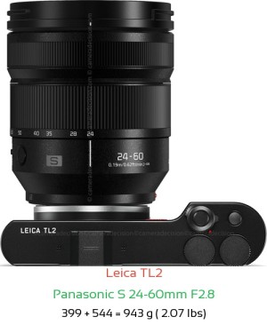 Leica TL2 with Panasonic S 24-60mm F2.8 Lens Size