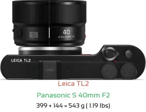 Leica TL2 with Panasonic S 40mm F2 Lens Size