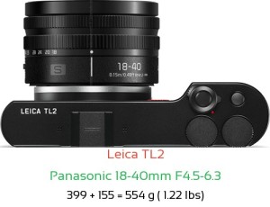 Leica TL2 with Panasonic 18-40mm F4.5-6.3 Lens Size