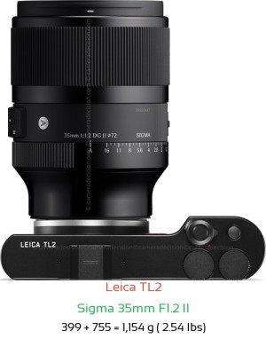 Leica TL2 with Sigma 35mm F1.2 II Lens Size