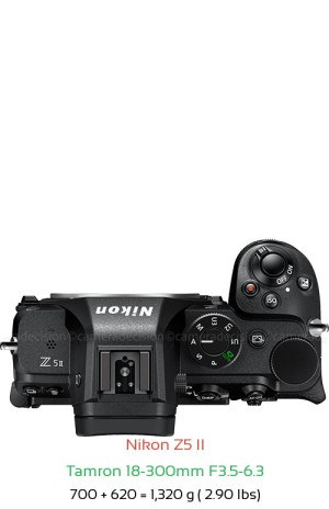 Nikon Z5 II with Tamron 18-300mm F3.5-6.3 Lens Size
