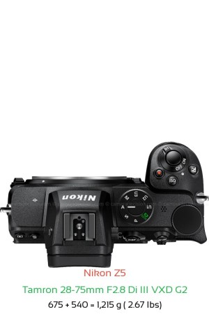Nikon Z5 with Tamron 28-75mm F2.8 Di III Lens Size