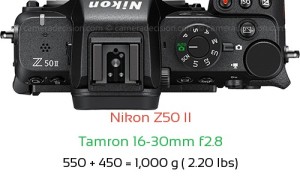 Nikon Z50 II with Tamron 16-30mm f2.8 Lens Size