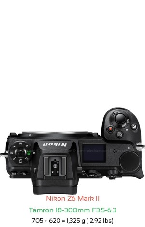 Nikon Z6 II with Tamron 18-300mm F3.5-6.3 Lens Size
