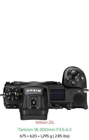 Nikon Z6 with Tamron 18-300mm F3.5-6.3 Lens Size