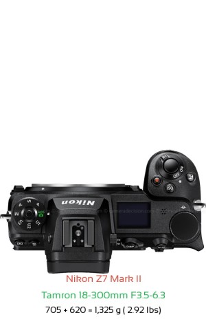 Nikon Z7 II with Tamron 18-300mm F3.5-6.3 Lens Size