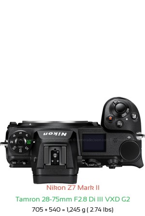 Nikon Z7 II with Tamron 28-75mm F2.8 Di III Lens Size