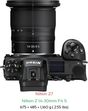 Nikon Z7 with Nikon Z 14-30mm F4 S Lens Size