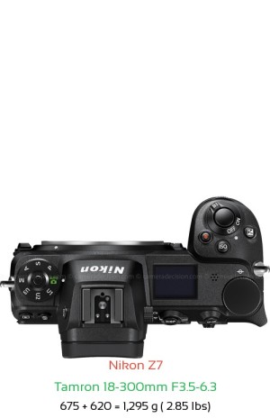 Nikon Z7 with Tamron 18-300mm F3.5-6.3 Lens Size