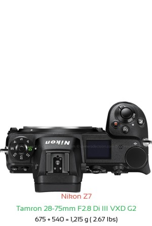 Nikon Z7 with Tamron 28-75mm F2.8 Di III Lens Size