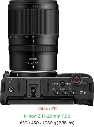 Nikon ZR with Nikon Z 17-28mm F2.8 Lens Size