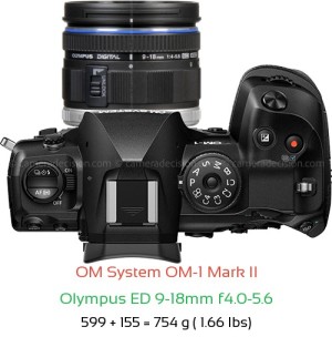 OM System OM-1 II with Olympus ED 9-18mm f4.0-5.6 Lens Size