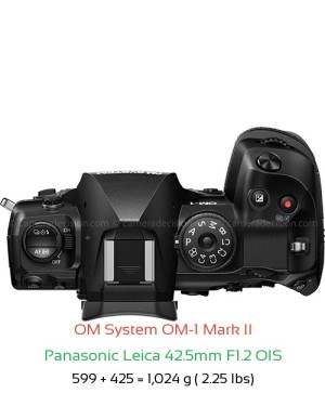 OM System OM-1 II with Panasonic Leica 42.5mm F1.2 OIS Lens Size