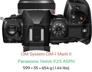 OM System OM-1 II with Panasonic 14mm F2.5 ASPH Lens Size