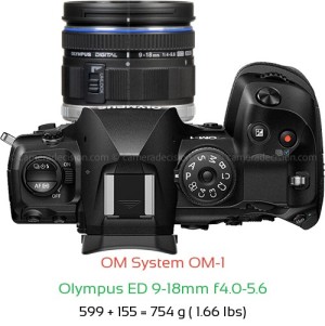 OM System OM-1 with Olympus ED 9-18mm f4.0-5.6 Lens Size