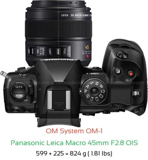 OM System OM-1 with Panasonic Leica Macro 45mm F2.8 OIS Lens Size