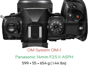 OM System OM-1 with Panasonic 14mm F2.5 II ASPH Lens Size