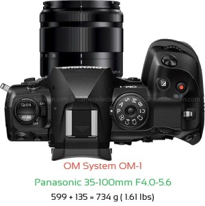 OM System OM-1 with Panasonic 35-100mm F4.0-5.6 Lens Size