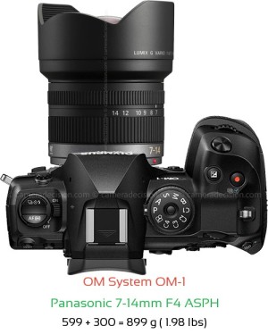 OM System OM-1 with Panasonic 7-14mm F4 ASPH Lens Size