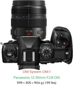 OM System OM-1 with Panasonic 12-35mm F2.8 OIS Lens Size