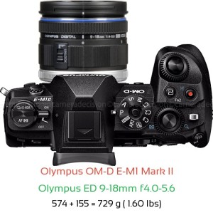 Olympus E-M1 II with Olympus ED 9-18mm f4.0-5.6 Lens Size