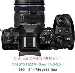 Olympus E-M1 III with OM SYSTEM 9-18mm f4.0-5.6 II Lens Size
