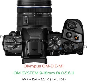 Olympus E-M1 with OM SYSTEM 9-18mm f4.0-5.6 II Lens Size