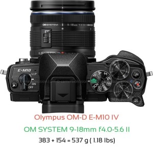 Olympus E-M10 IV with OM SYSTEM 9-18mm f4.0-5.6 II Lens Size