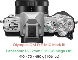 Olympus E-M10 III with Panasonic 12-32mm F3.5-5.6 Mega OIS Lens Size