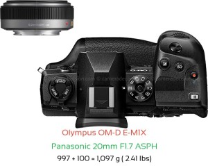 Olympus E-M1X with Panasonic 20mm F1.7 ASPH Lens Size