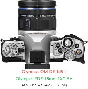Olympus E-M5 II with Olympus ED 9-18mm f4.0-5.6 Lens Size