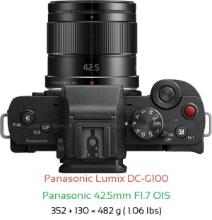 Panasonic G100 with Panasonic 42.5mm F1.7 OIS Lens Size
