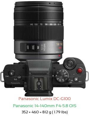 Panasonic G100 with Panasonic 14-140mm F4-5.8 OIS Lens Size