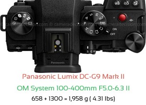 Panasonic G9 II with OM System 100-400mm F5.0-6.3 II Lens Size
