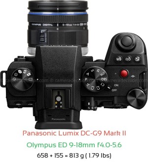 Panasonic G9 II with Olympus ED 9-18mm f4.0-5.6 Lens Size