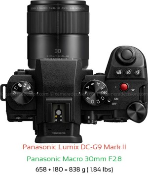 Panasonic G9 II with Panasonic Macro 30mm F2.8 Lens Size