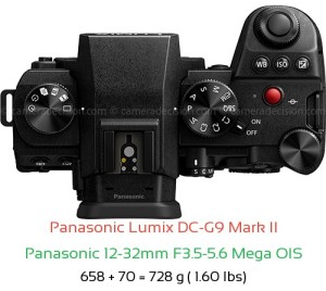 Panasonic G9 II with Panasonic 12-32mm F3.5-5.6 Mega OIS Lens Size