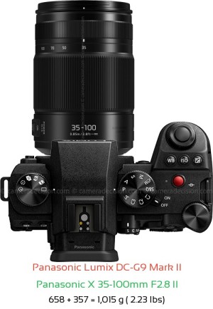 Panasonic G9 II with Panasonic X 35-100mm F2.8 II Lens Size
