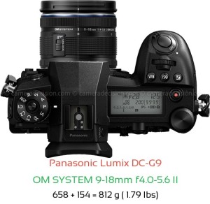 Panasonic G9 with OM SYSTEM 9-18mm f4.0-5.6 II Lens Size