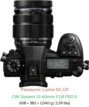 Panasonic G9 with OM System 12-40mm F2.8 PRO II Lens Size