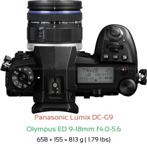 Panasonic G9 with Olympus ED 9-18mm f4.0-5.6 Lens Size