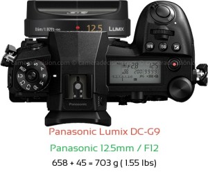 Panasonic G9 with Panasonic 12.5mm / F12 Lens Size