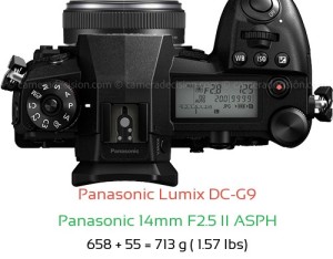 Panasonic G9 with Panasonic 14mm F2.5 II ASPH Lens Size