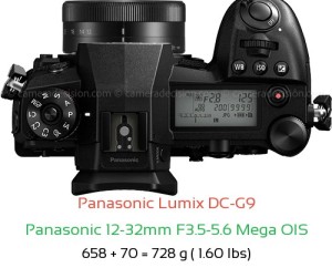 Panasonic G9 with Panasonic 12-32mm F3.5-5.6 Mega OIS Lens Size