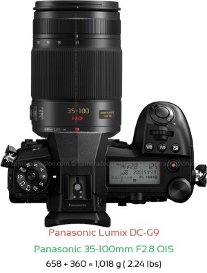Panasonic G9 with Panasonic 35-100mm F2.8 OIS Lens Size
