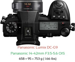 Panasonic G9 with Panasonic 14-42mm F3.5-5.6 OIS Lens Size