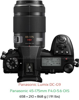 Panasonic G9 with Panasonic 45-175mm F4.0-5.6 OIS Lens Size