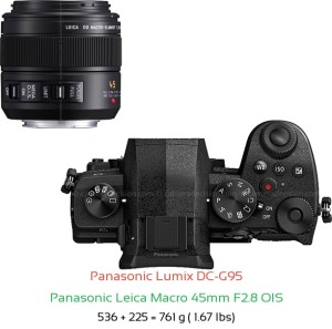 Panasonic G95 with Panasonic Leica Macro 45mm F2.8 OIS Lens Size