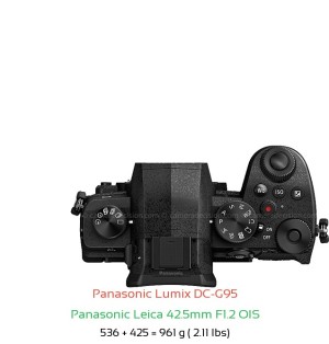 Panasonic G95 with Panasonic Leica 42.5mm F1.2 OIS Lens Size