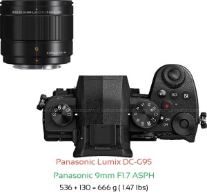 Panasonic G95 with Panasonic 9mm F1.7 ASPH Lens Size
